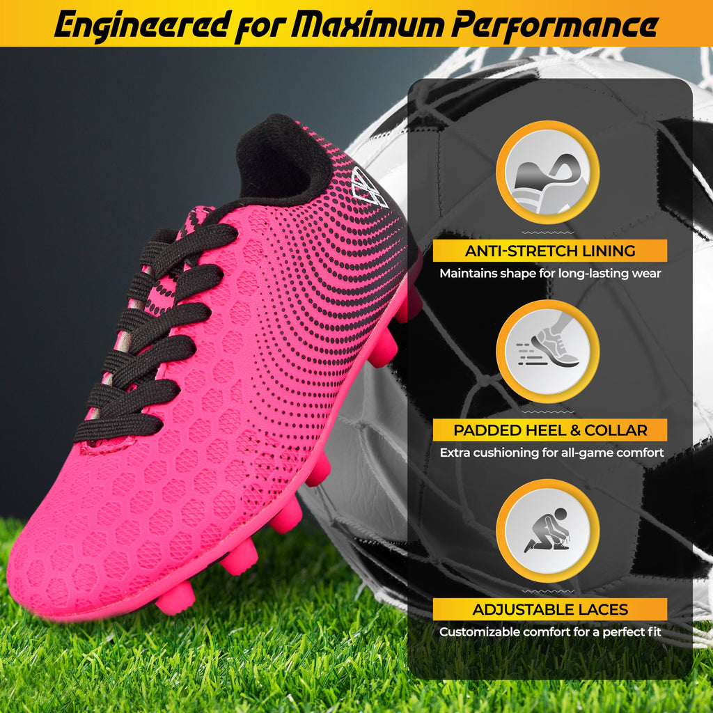 Stealth Firm Ground Soccer Shoes -Pink/Black - Vizari Sports