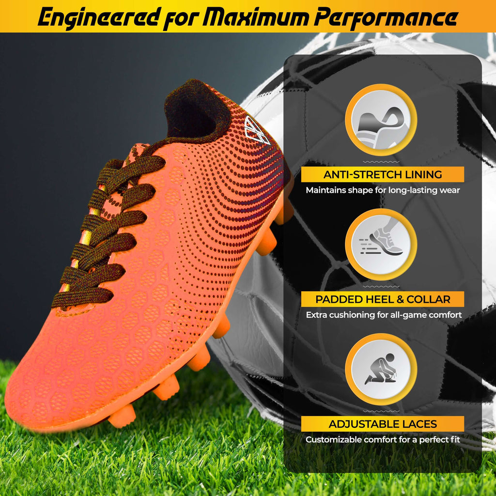 Vizari Stealth Firm Ground Soccer Shoes – Orange/Black