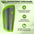 Atletico Soccer Shin Guard with Compression Pocket Sleeve - Green/Grey - Vizari Sports