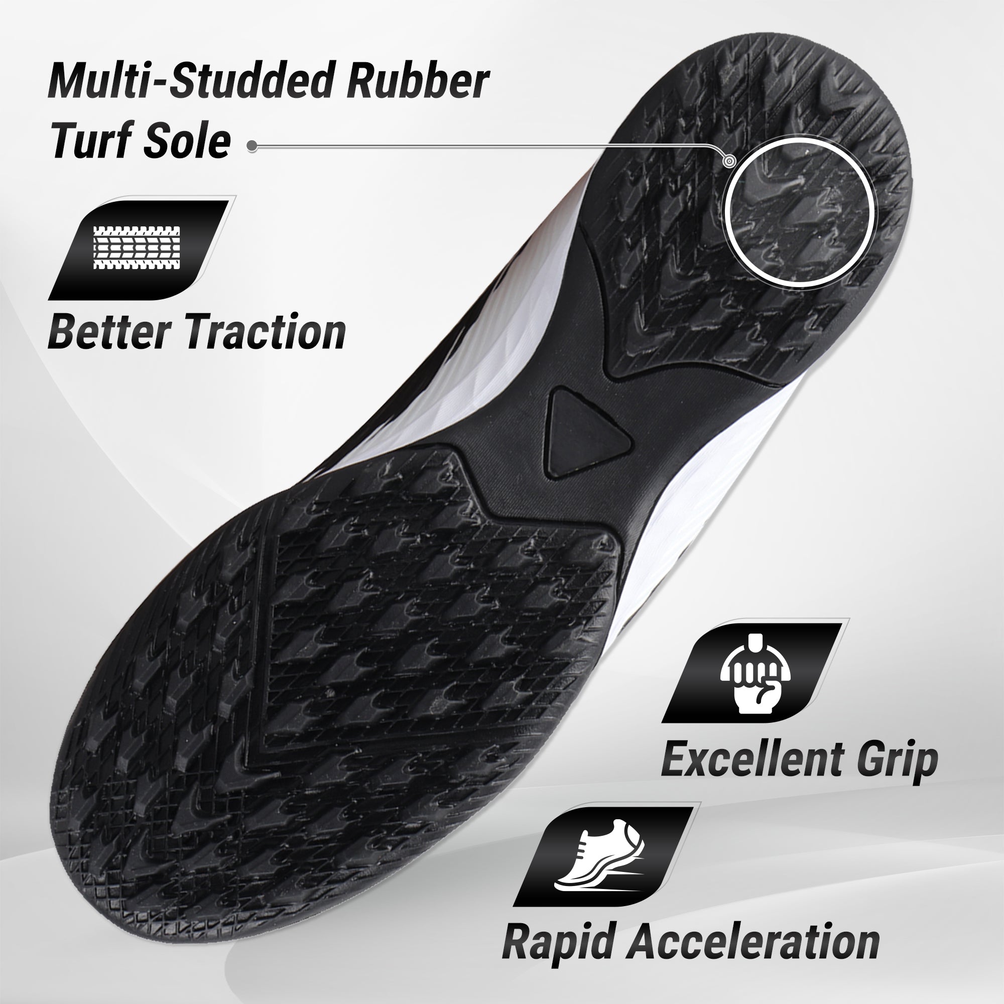 Tesoro Youth Turf Soccer Shoes -Black/White - Vizari Sports