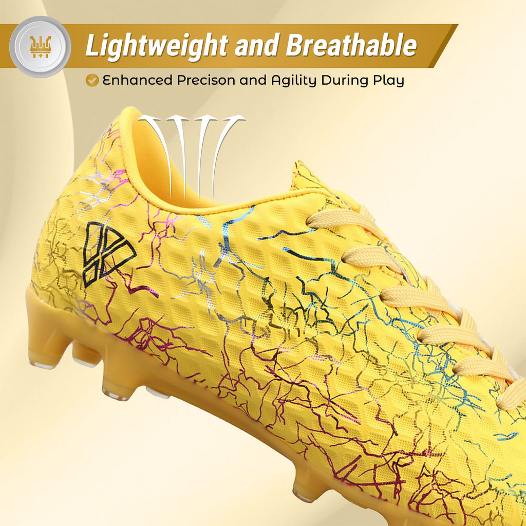 Vizari Zodiac Junior Kids Firm Ground (FG) Soccer Cleats -Yellow, Youth Sizes 8C