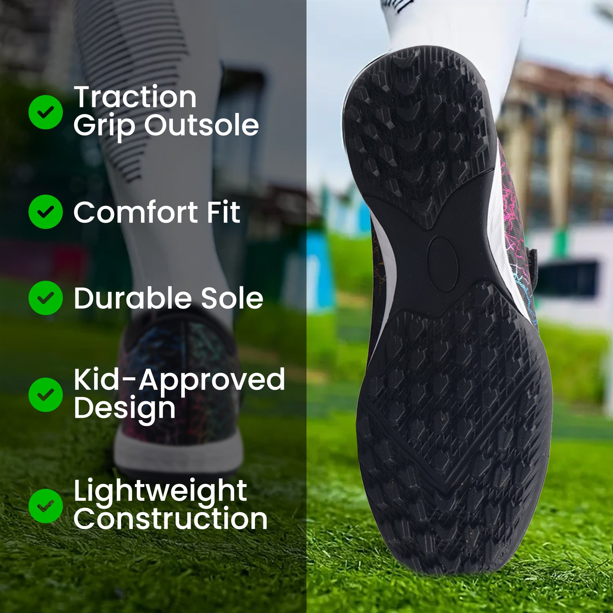 Vizari Sports Junior Turf Soccer Shoes with Velcro - Blue