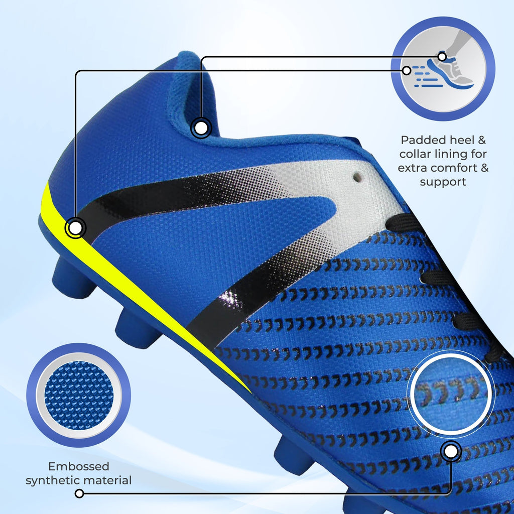 Vizari Impact Youth Firm Ground Soccer Shoes – Blue/Silver
