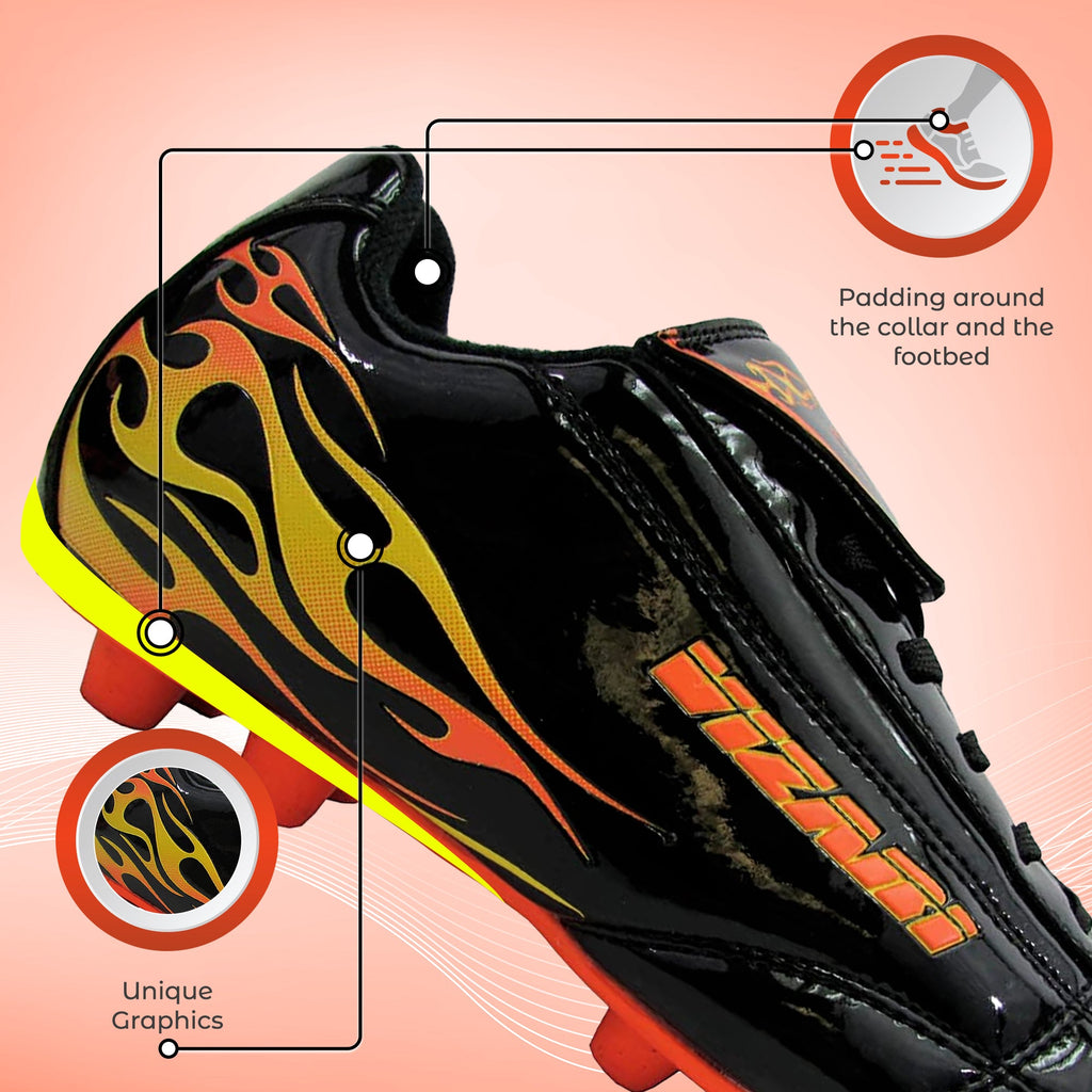 Vizari Blaze Youth Firm Ground Soccer Shoes Black/Orange