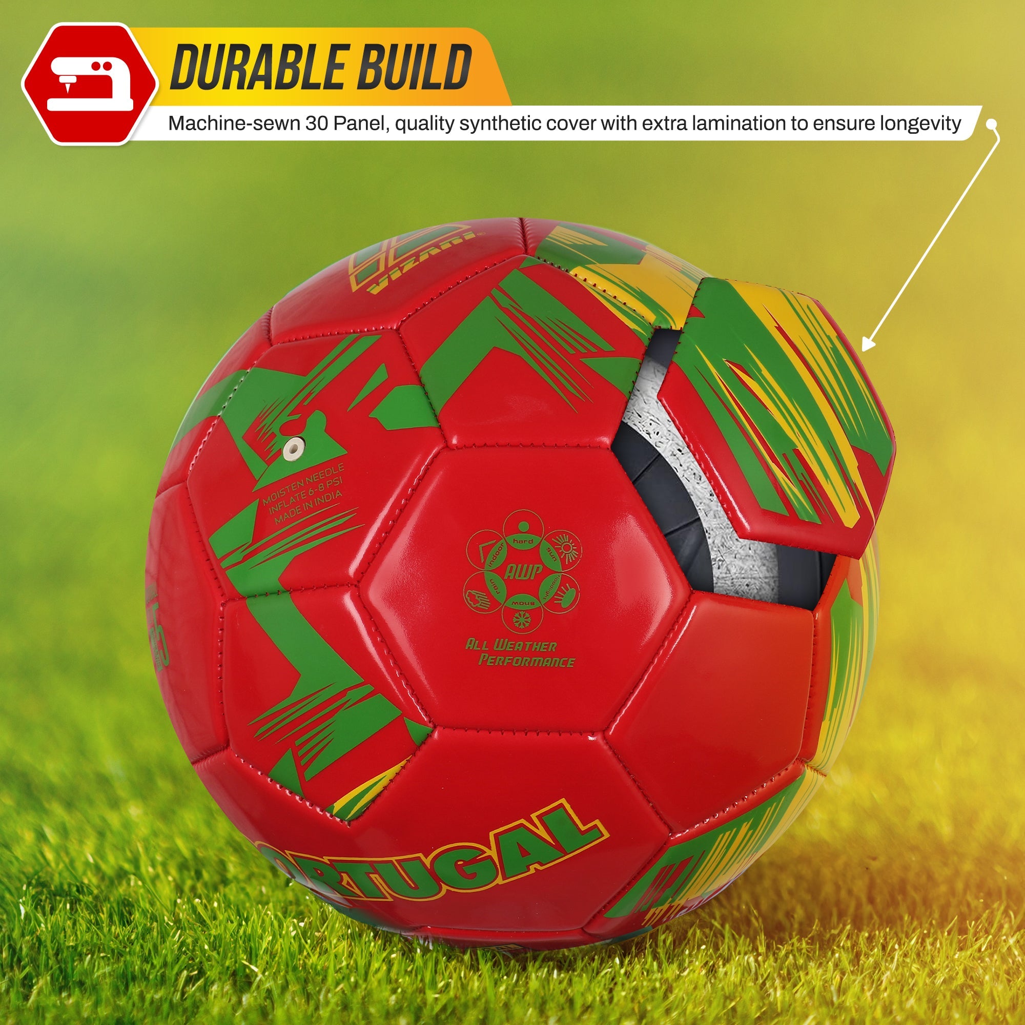 National Team Soccer Balls-Portugal Red - Vizari Sports