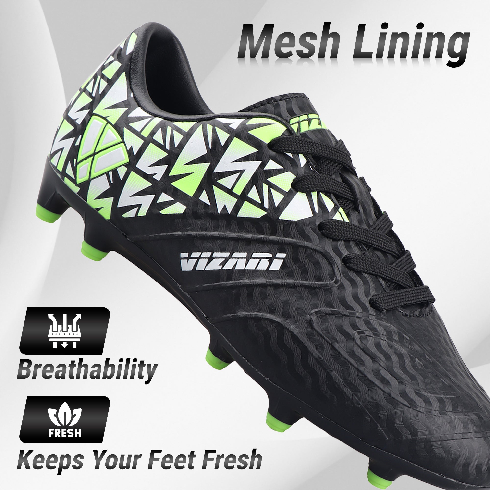 Pismo Junior Firm Ground Soccer Cleats - Black - Vizari Sports