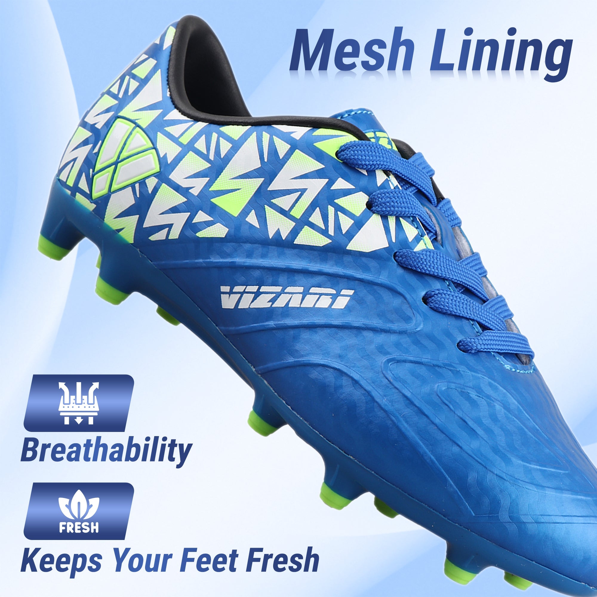 Pismo Junior Firm Ground Soccer Cleats - Blue - Vizari Sports