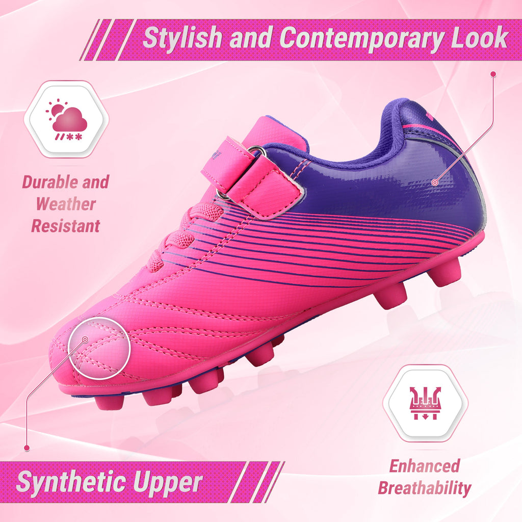 Vizari Loma Velcro Firm Ground Soccer Cleats - PInk/Purple