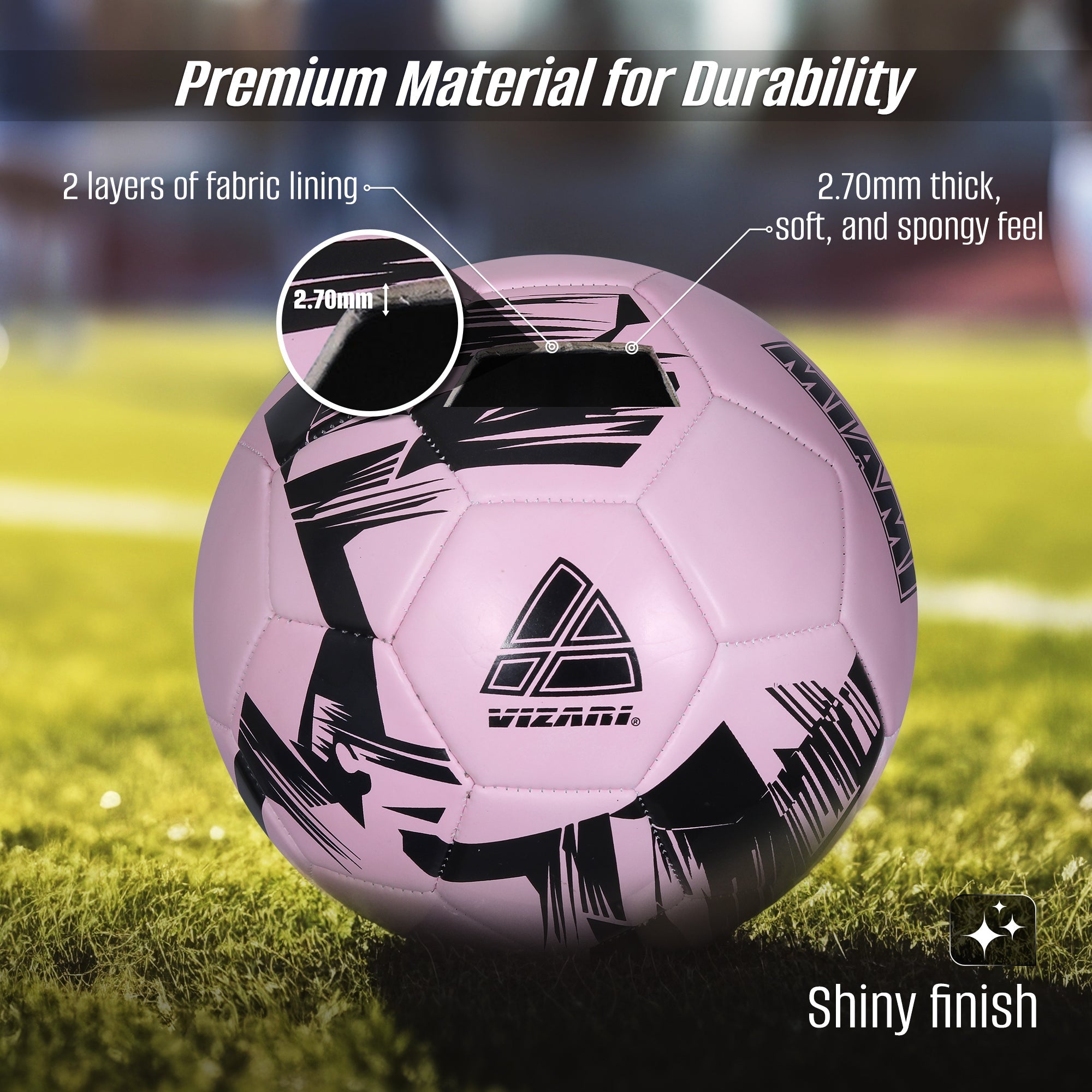 Club Team Soccer Balls - Miami Pink - Vizari Sports