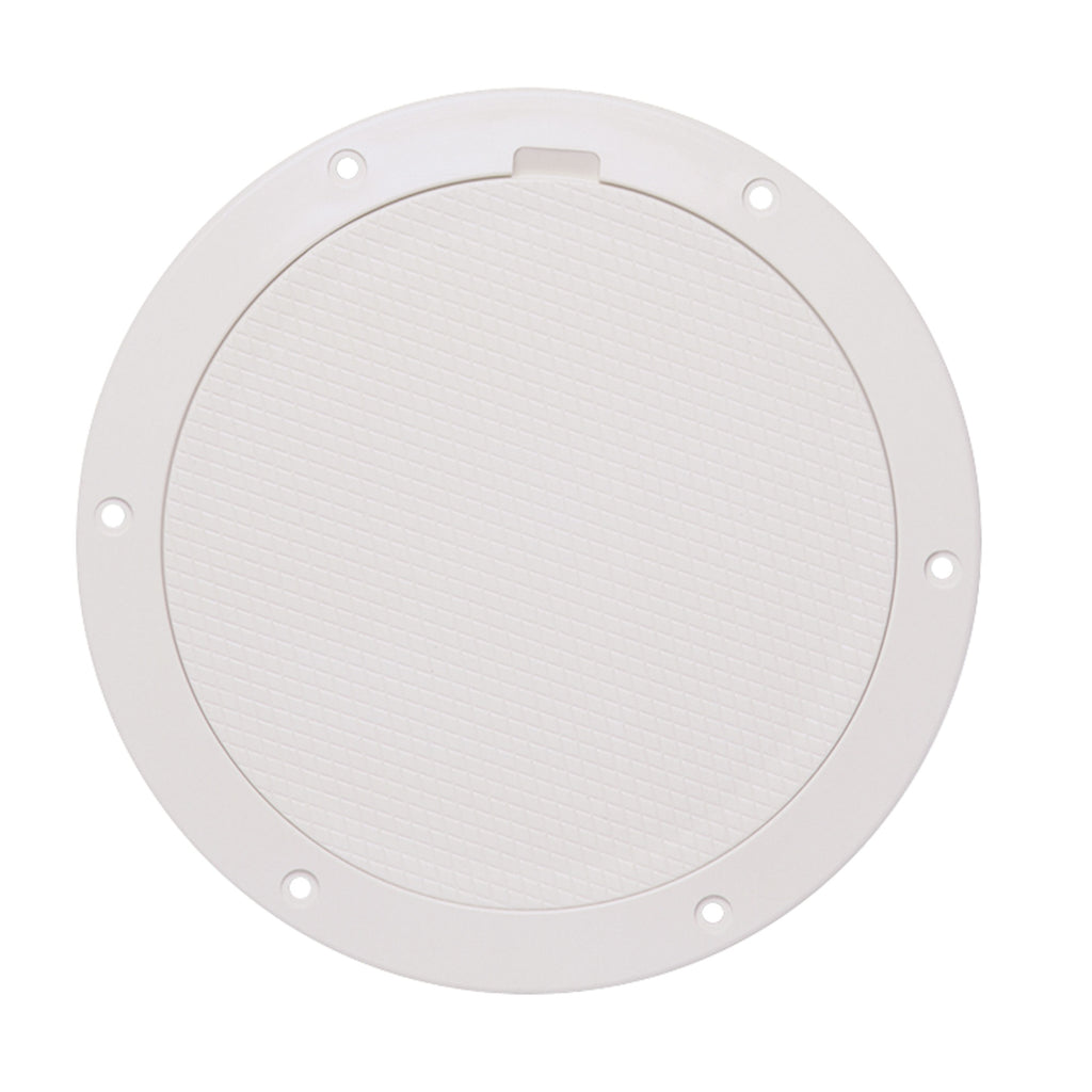 Beckson Dp85-W Pry-Out Deck Plate - 8'' With Diamond Center, White