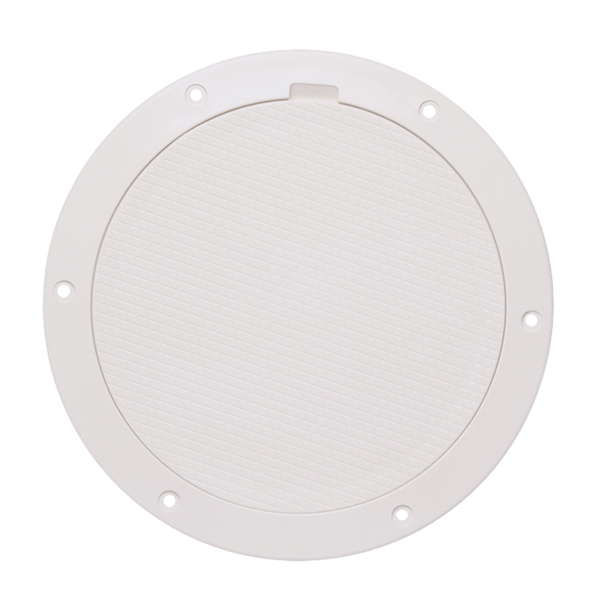 Beckson Dp85-W Pry-Out Deck Plate - 8'' With Diamond Center, White