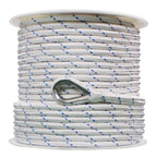 Extreme Max 3006.2514 Boattector Double Braid Nylon Anchor Line With Thimble - 1/2'' X 150', White W/ Blue Tracer