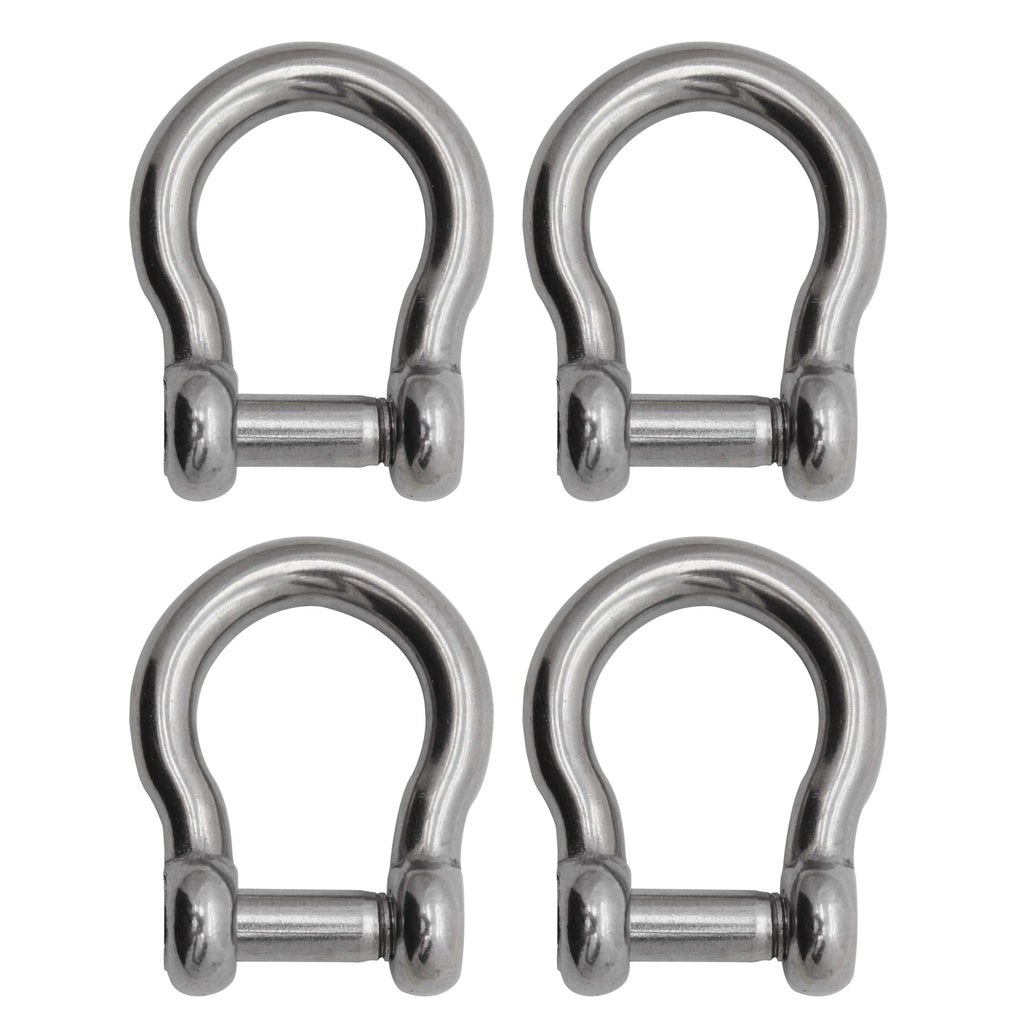 Extreme Max 3006.8414.4 Boattector Stainless Steel Bow Shackle With No-Snag Pin - 1/2'', 4-Pack