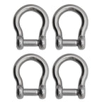 Extreme Max 3006.8414.4 Boattector Stainless Steel Bow Shackle With No-Snag Pin - 1/2'', 4-Pack