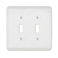 3009135 Wall Plt Tgle St Txtd Wh Amerelle Perry Textured White 2 Gang Stamped Steel Toggle Wall Plate (Pack Of 1)