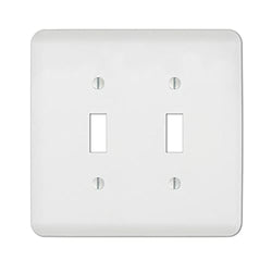 3009135 Wall Plt Tgle St Txtd Wh Amerelle Perry Textured White 2 Gang Stamped Steel Toggle Wall Plate (Pack Of 1)