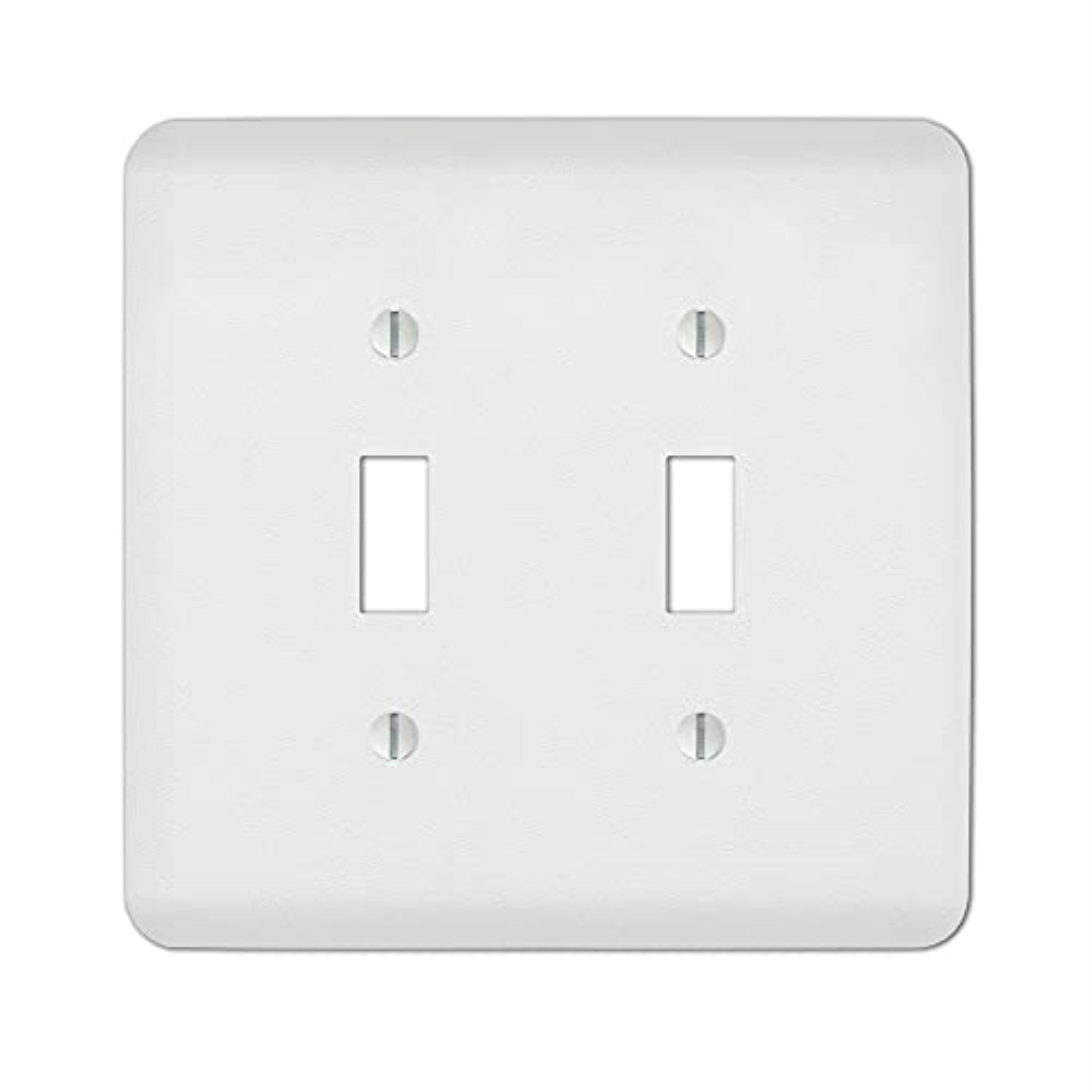 3009135 Wall Plt Tgle St Txtd Wh Amerelle Perry Textured White 2 Gang Stamped Steel Toggle Wall Plate (Pack Of 1)