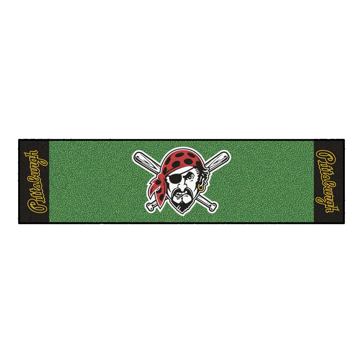 Pittsburgh Pirates Putting Green Mat  1.5ft. x 6ft.  Pirate Head Alternate Logo