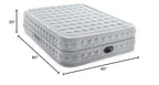 Intex 64489Ed Dura Beam Supreme Air Flow Inflatable Velvetaire Soft Airbed Mattress W/ Built In Pump & Portable Storage Case, Qu