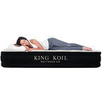 King Koil Luxury Queen Air Mattress With Built-In Pump For Home, Camping & Guests - Queen Size Inflatable Airbed Luxury Double H