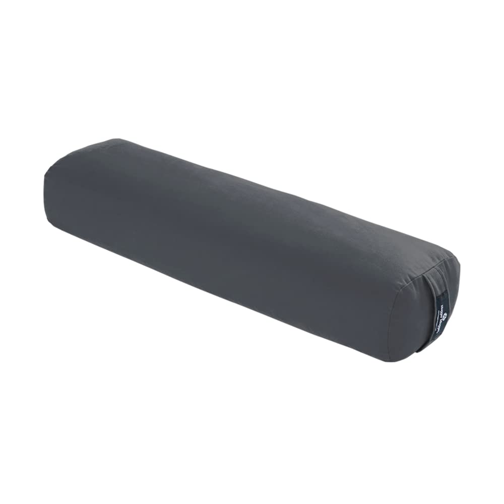 Hugger Mugger Junior Yoga Bolster - Gray - Narrower Profile, Very Firm, Great for Smaller Yogis, Heart-Opening poses or Under th