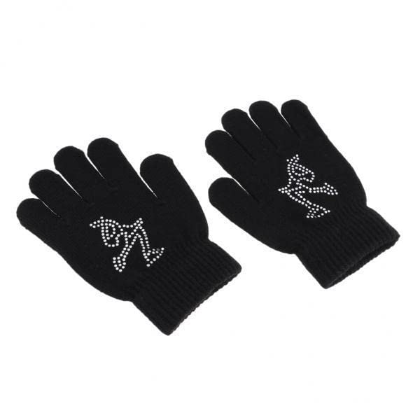 ATORSE 2xGirls Women Kids Ice Skating Gloves Magic Stretch Glove Black L