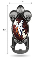 Rico Industries Unisex Magnetic Metal Bottle Opener Nfl Rico Broncos Party Starter, Team Color, 2.25 X 5- Us