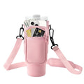 Hasthip Water Bottle Carrier Bag For Stanley 40/30 Oz Tumbler With Phone Pocket Water Bottle Holder (Pink)