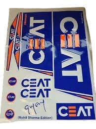 Sports World Rohit Sharma 3D Embossed Cricket Bat Sticker, Blue