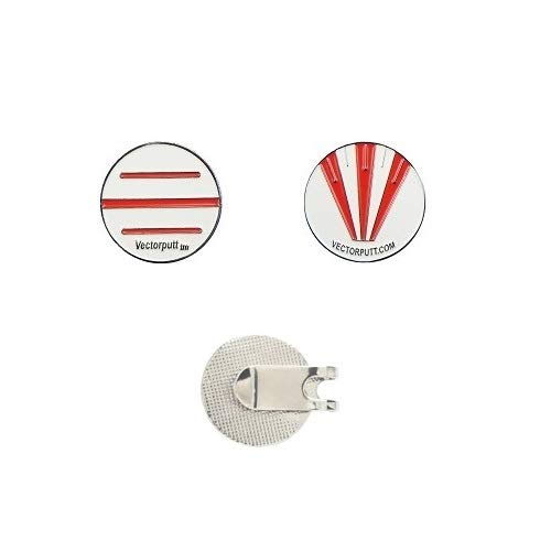 Vectorputt Tm - Usga Approved Golf Ball Mark - Double Sided Golf Ball Marker With Hat Clip (30Mm)