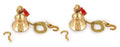 Uapan Brass Gold Wall Hanging Bell With Chain And Hanging Hook For Home Mandir Temple Decorative I Puja Room (Pack Of 2 Nos) (4