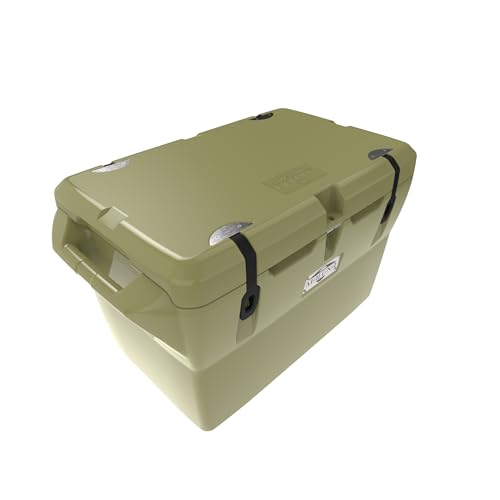 Maluna 70 Quart Desert Tan Hard Cooler  Rotomolded  Insulated Portable Ice Chest Box For Drinks, Beverages, Beach, Camping, Picn
