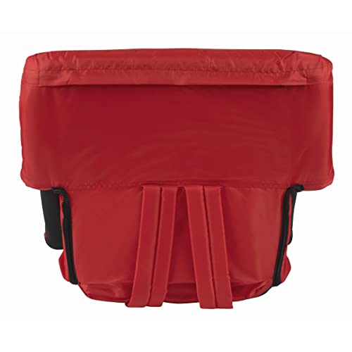 Oniva - A Picnic Time Brand Ventura Reclining Stadium Seat With Back Support - Bleacher Seat - Beach Floor Chair, (Red)