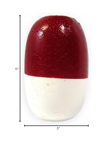 Jim Buoy 1504 Rope Floats, Red/White, 3''X5''