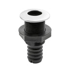Whitecap Industries S-3803C Stainless Steel/Nylon Thru-Hull With Barb - 1-1/8'' Hose Size, Straight