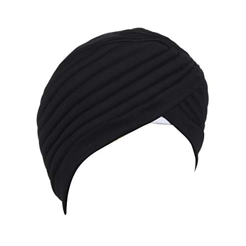 Bismaadh Instant Readymade Synthetic Turban For Men & Women Head Wrap Lightweight Cap Headwear Sikh Pagri (Black, Free Size)