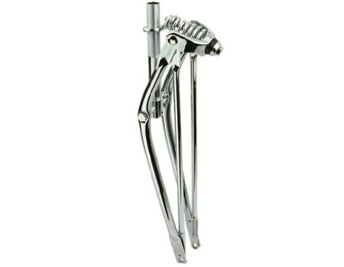 Lowrider 26'' Classic Spring Fork 1'' Chrome. Bike Fork, Bicycle Fork, Bike Fork Bicycle Fork, Beach Cruiser Fork, Stretch Cruis