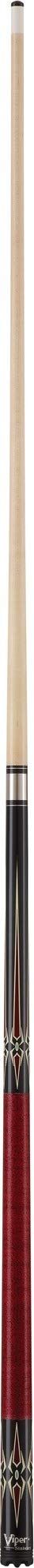 Viper Sinister 58'' 2-Piece Billiard/Pool Cue, Black With Maroon/Cream Points, 18 Ounce