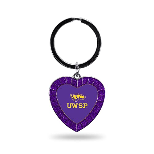 Rico Nmkh450601Pr Wisconsin - Stevens Point Colored Rhinestone Heart Keychain - Purple