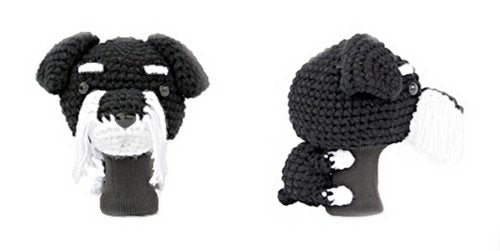Amimono Schnauzer Driver Golf Head Cover, Black/White, 460Cc