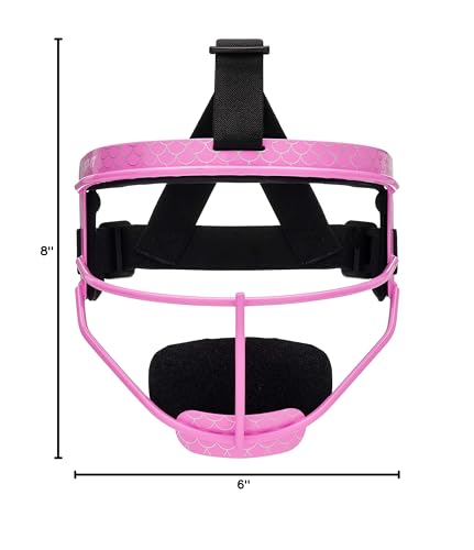 Rip-It Emma Collection Girls Softball Fielders Mask With Mermaid Pattern (Gumball Pink) - Lightweight Secure Fit Provides Maximu