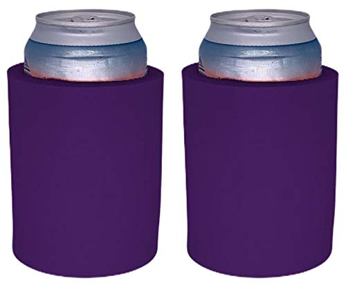 Blank Thick Foam Old School Can Cooler (2 Pack, Purple)