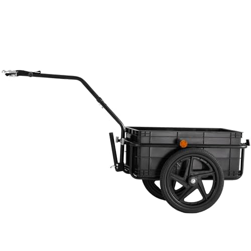 Vevor Bike Cargo Trailer, 88 Lbs Load Capacity, Heavy-Duty Bicycle Wagon Cart, Foldable Compact Storage With Universal Hitch, Wa