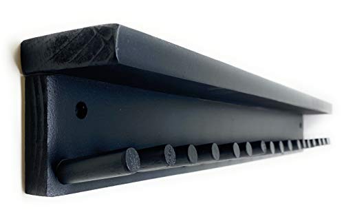 Solid Wood Baseball Mini Size Bat Rack Up To 17 Bats 6 Balls Black Custom Deluxe M17B6