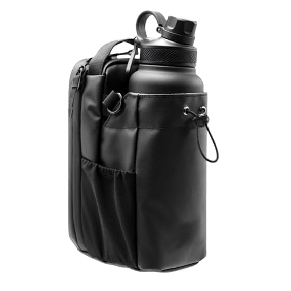 HiyanS Magnetic Gym Bottle Holder Bag With Strong Magnetic Attachment, Multi Storage Pockets & Zipper Compartments | Water Bott