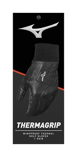 Mizuno Unisex ThermaGrip Cold Weather Golf Glove, Black, Small