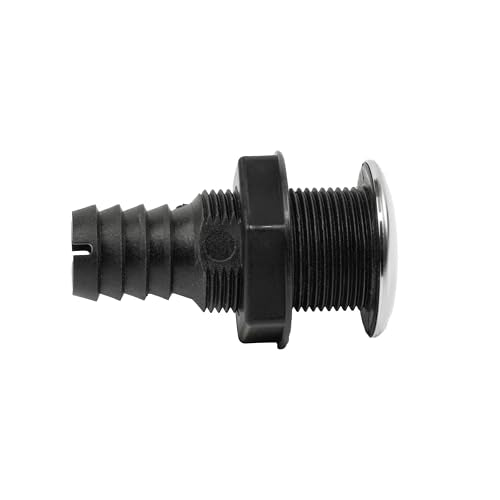 Whitecap Industries S-3803C Stainless Steel/Nylon Thru-Hull With Barb - 1-1/8'' Hose Size, Straight