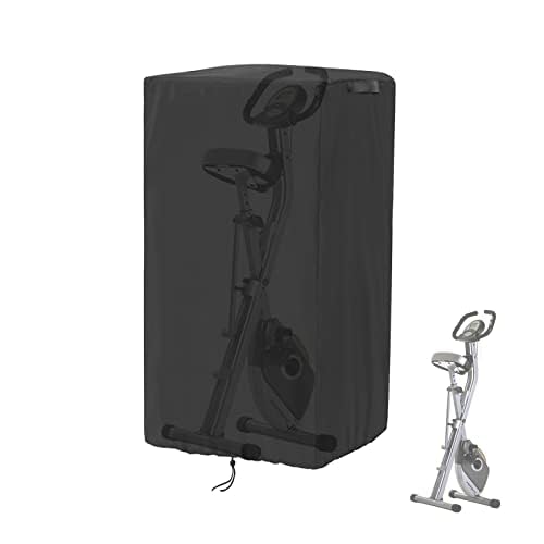 Rilime Folding Exercise Bike Cover,Stationary Bike Cover (Black, 56L x 22W x 20H)