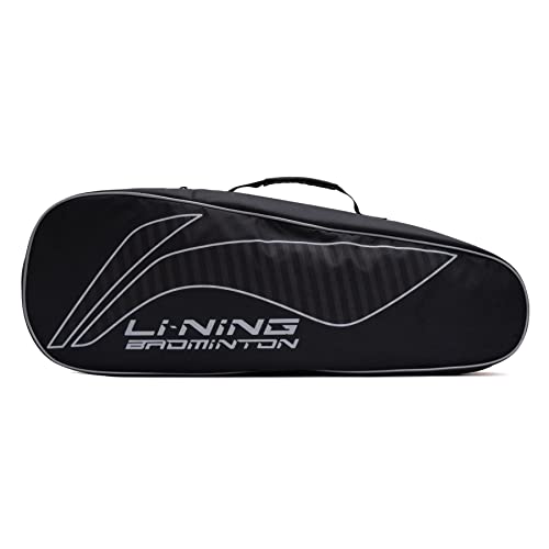 LiNing All Star Single Zip Polyester Badminton Kit Bag (Black, Large) | Dedicated Compartments | Unisex  Men, Boys, Girls, Wom