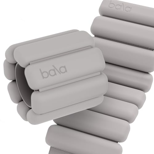 Bala Bangles Wrist & Ankle Weights for Women & Men (Heather) - 1 Pound Adjustable Silicone Weighted Bracelet Set for Gym, Yoga, 